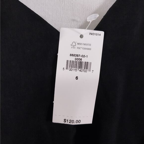 NWT@$120! BANANA REPUBLIC! LUXE BLACK POUF SLEEVE, BELTED WAIST DRESS! SZ 6 - Picture 9 of 12